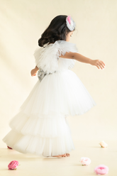 White unicorn high low gown